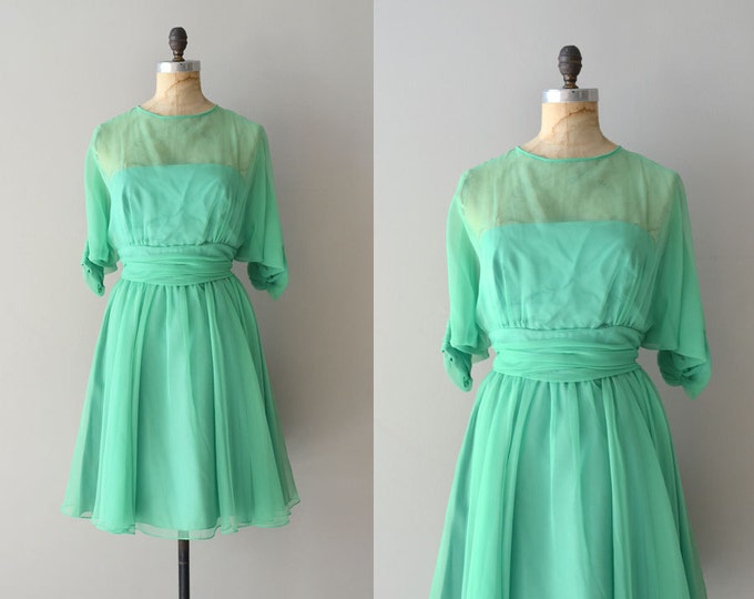Vintage 60s Dress / 1960s Chiffon Dress / Sweet Mint Dress - Etsy