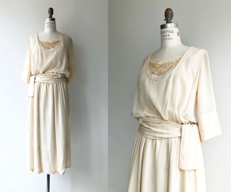 Elaria silk dress 1920s wedding dress antique 20s wedding image 1