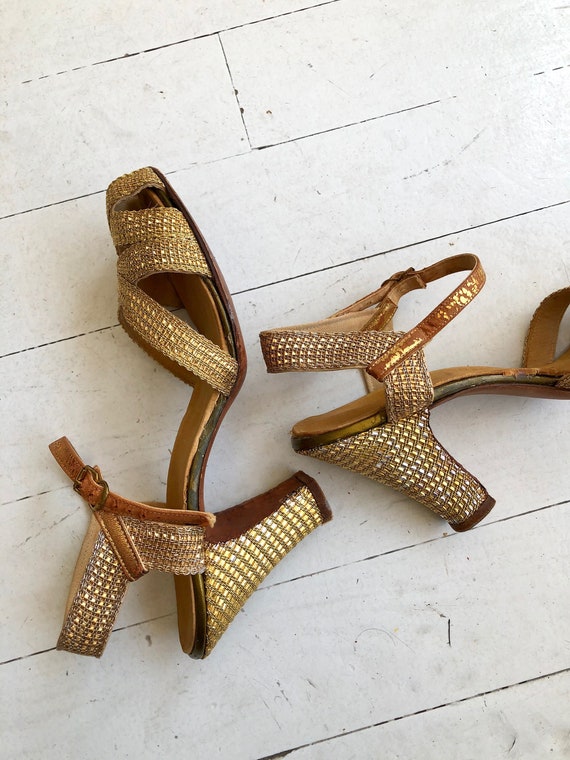Gold Mesh heels | 1930s shoes | vintage 30s shoes - image 4