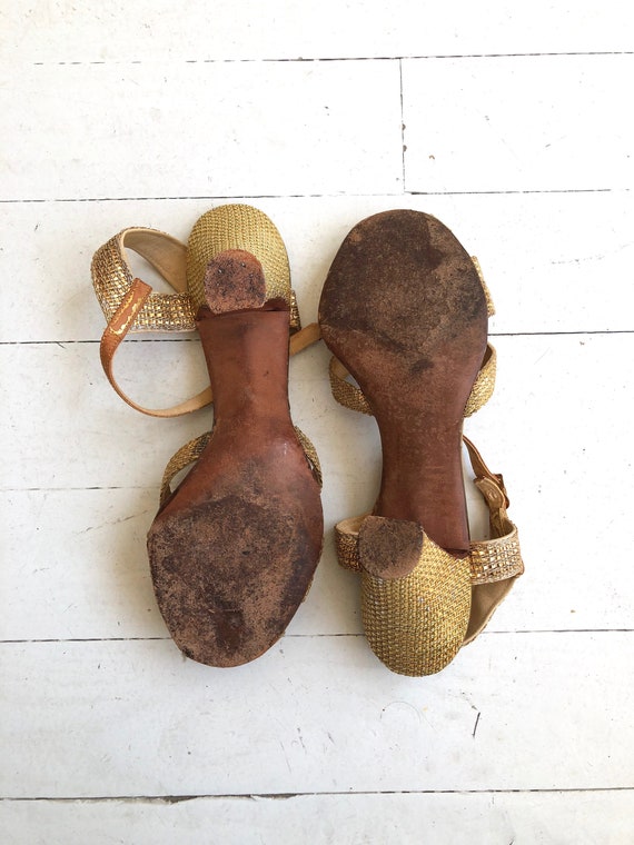 Gold Mesh heels | 1930s shoes | vintage 30s shoes - image 6