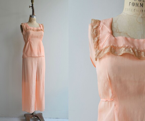 Gracette silk pajamas | 1930s silk lingerie | 30s