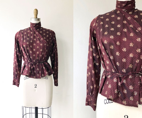 Prairie Calico 1900s blouse | antique 1800s blouse