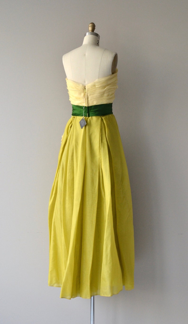 Philip Hulitar silk gown vintage 1950s dress formal 50s dress image 4