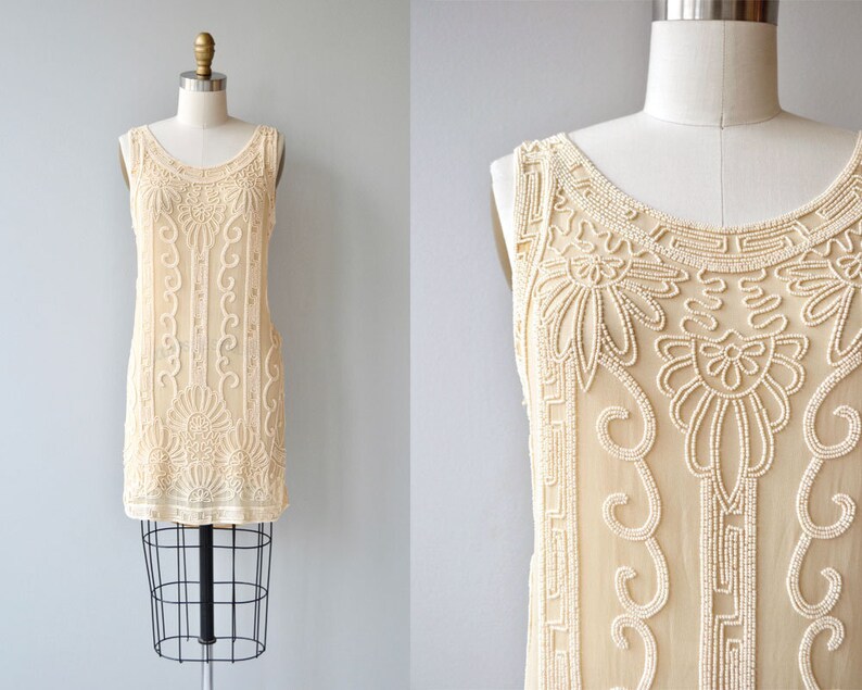 Champagne Toast dress vintage 1920s dress beaded silk 20s Etsy