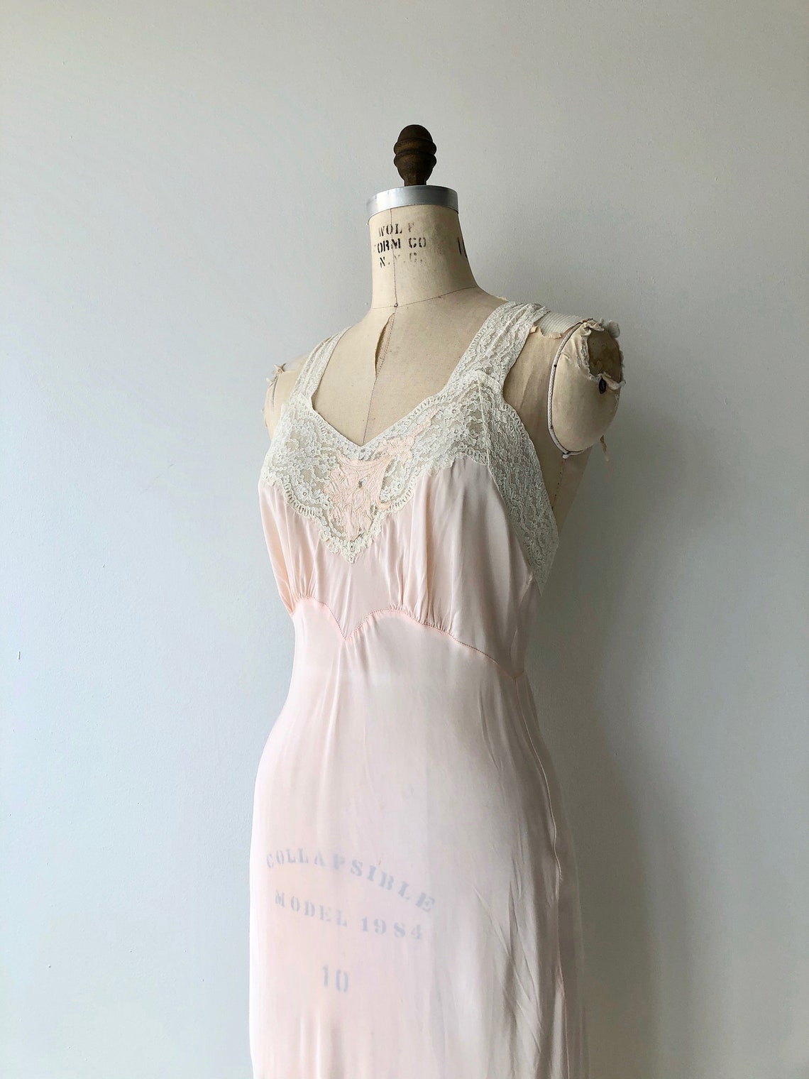 Selene rayon nightgown 1940s lingerie vintage 40s | Etsy