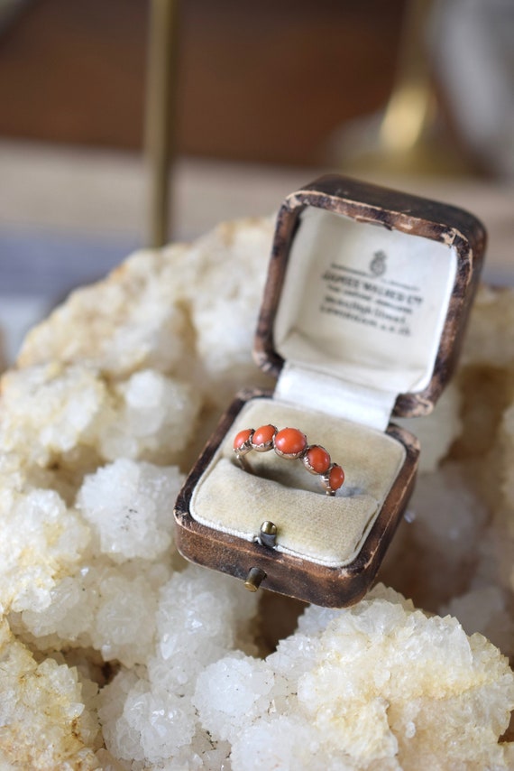 Antique Georgian half hoop ring | 1805 coral ring… - image 10