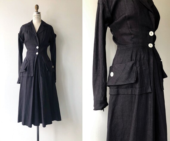 New Look linen coat dress | 1950s linen coat | vin