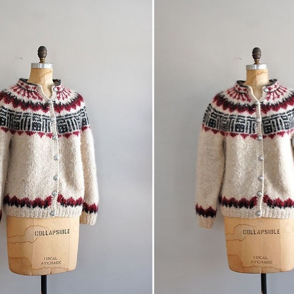 sale // vintage 1960s Alpaca Fair Isle sweater coat