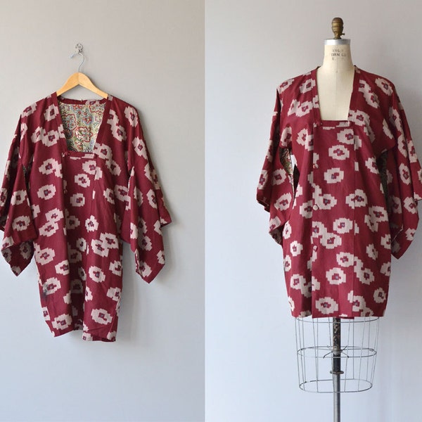 Ikat kimono jacket • silk kimono blouse • vintage short silk kimono