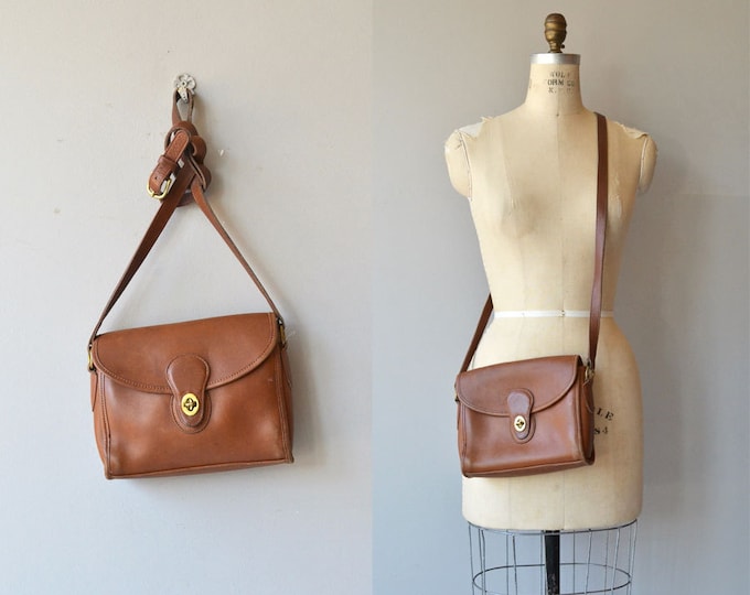 Coach Devon Bag Vintage Brown Coach Purse Leather Cross Etsy