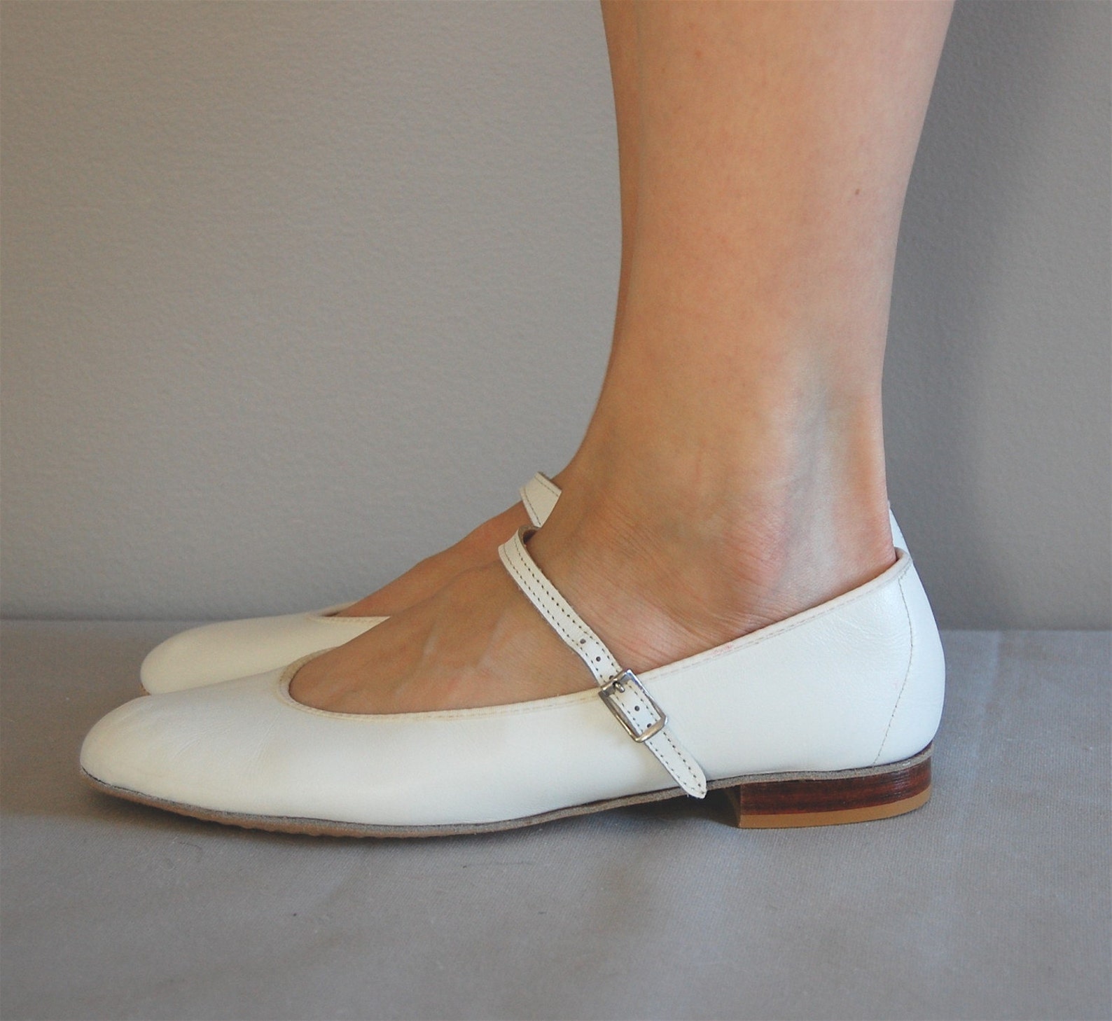 white flats with lace