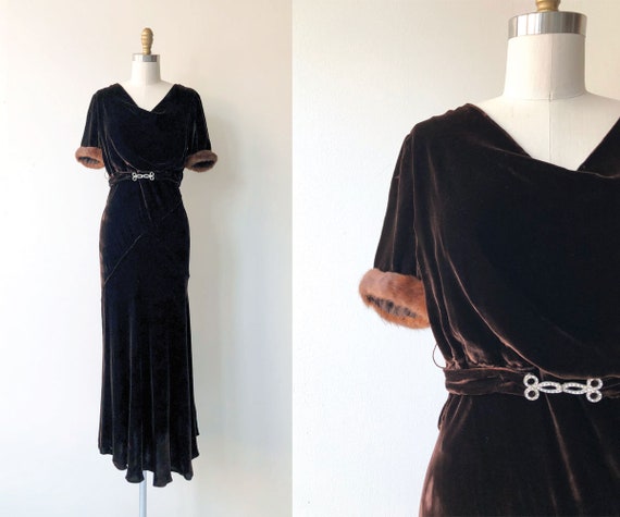 Contralto silk velvet dress 1930s dress silk velvet 30s | Etsy