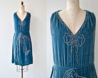 Bonjour Adieu dress | vintage 1920s dress | silk velvet 20s dress