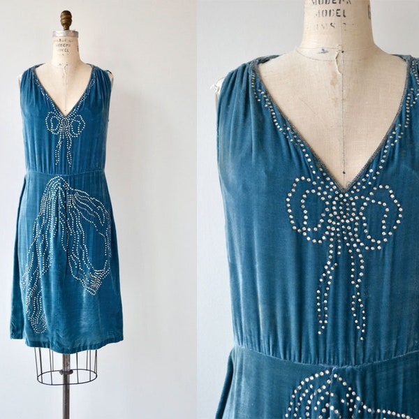 Bonjour Adieu dress | vintage 1920s dress | silk velvet 20s dress