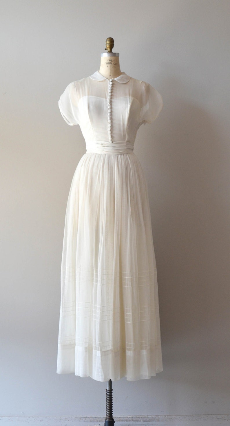 1940s wedding dress / vintage 40s dress / Tender Heart gown | Etsy