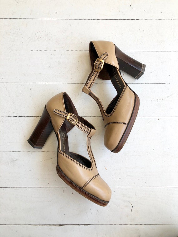 Charles Jourdan T-strap Platforms | vintage 1970s
