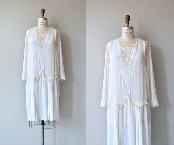 Ars Poetica silk dress | vintage 1920s dress | whi