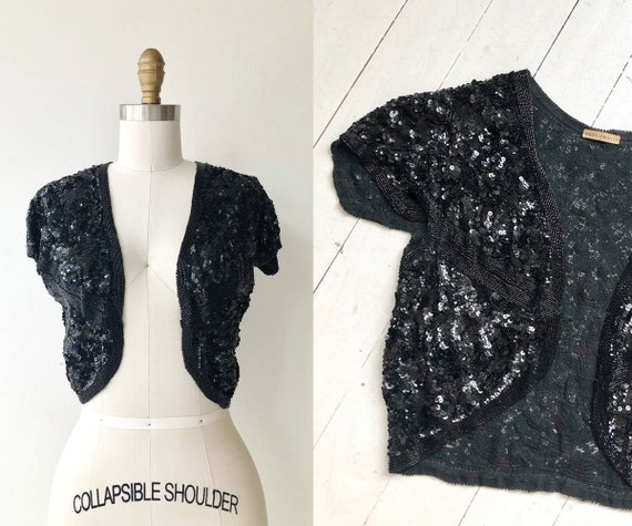 Odeon sequin bolero | 1930s cropped jacket | vinta