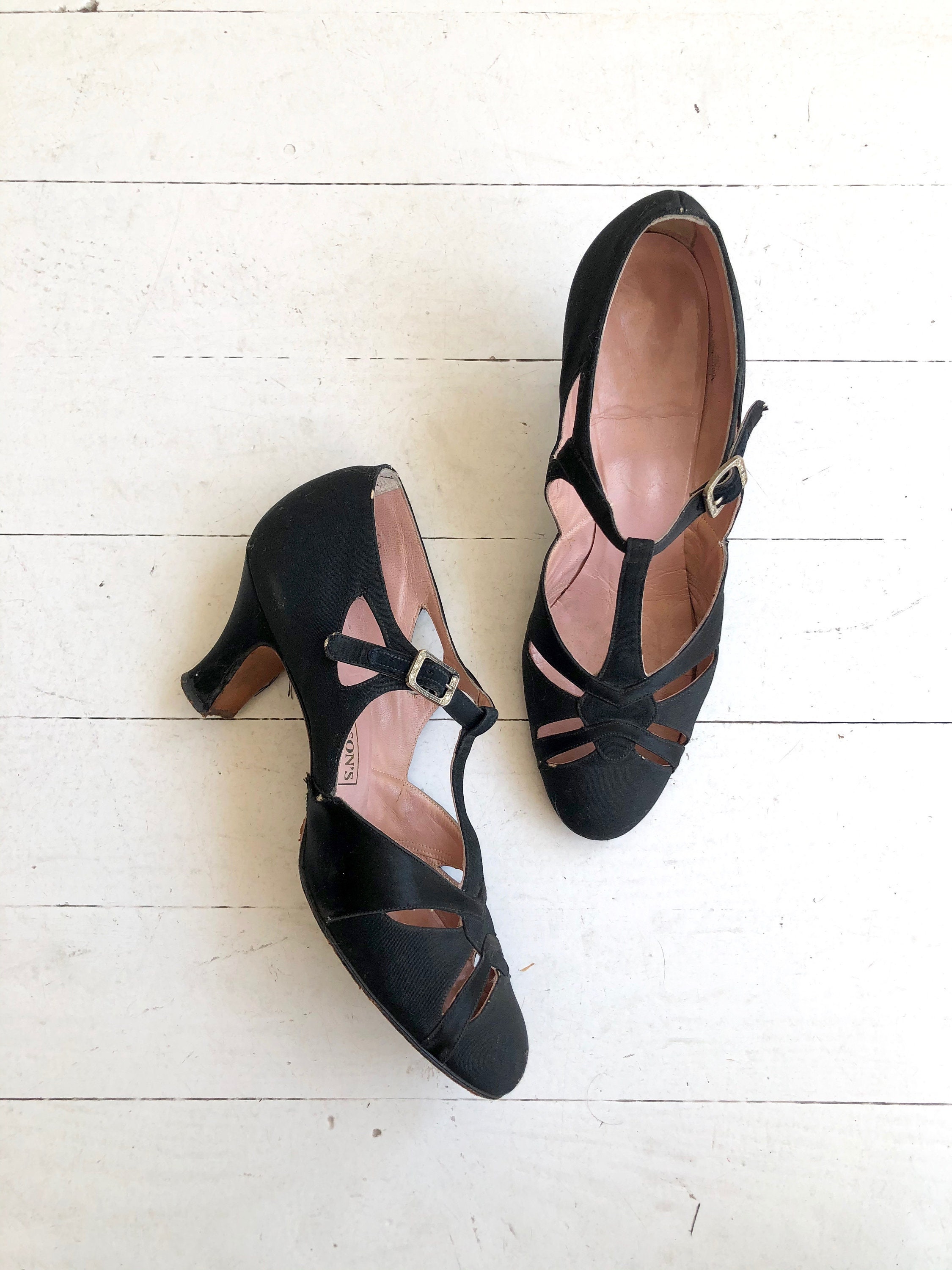 Hudson's Detroit T-Strap Heels | 1920s Shoes | Vintage 20s Shoes