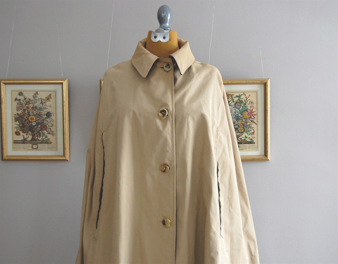 Vintage BURBERRY Reversible RAINCOAT Cape Etsy