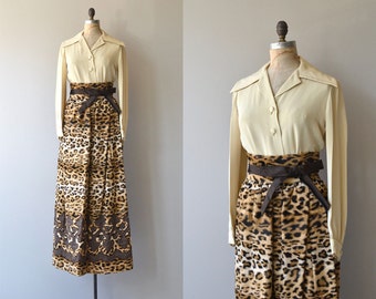 Donald Brooks maxi dress | vintage 1960s leopard skirt | vintage 60s maxi dress