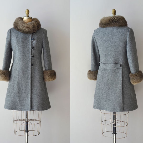 1960s coat / fur coat / 60s wool coat / Kulusuk coat