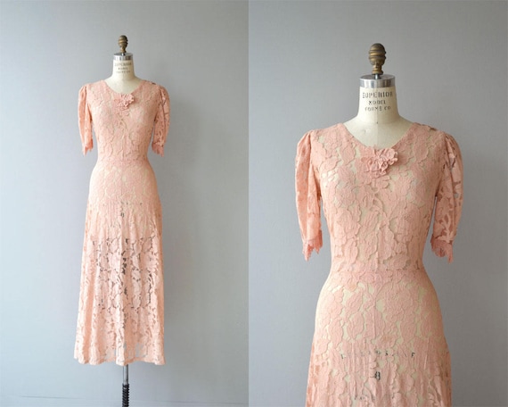 Joulette gown vintage 1930s lace dress long 30s dress | Etsy