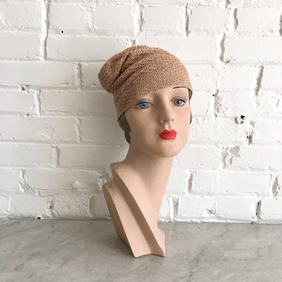 Rare 1920s knit cloche | antique 20s knit hat | sl