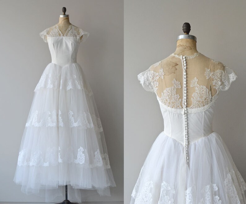 Aurora Musis gown vintage 1950s wedding gown lace 50s wedding dress image 1