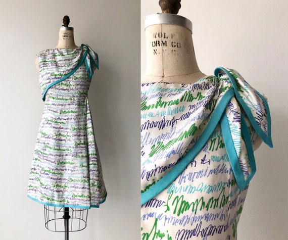 Bill Blass silk dress | 1960s shift dress | mod 60