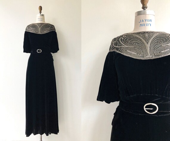 Cadenza silk velvet dress | 1930s velvet dress | l