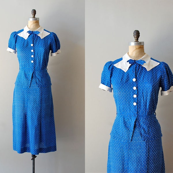 1930s dress / 30s dress / Deauville dress