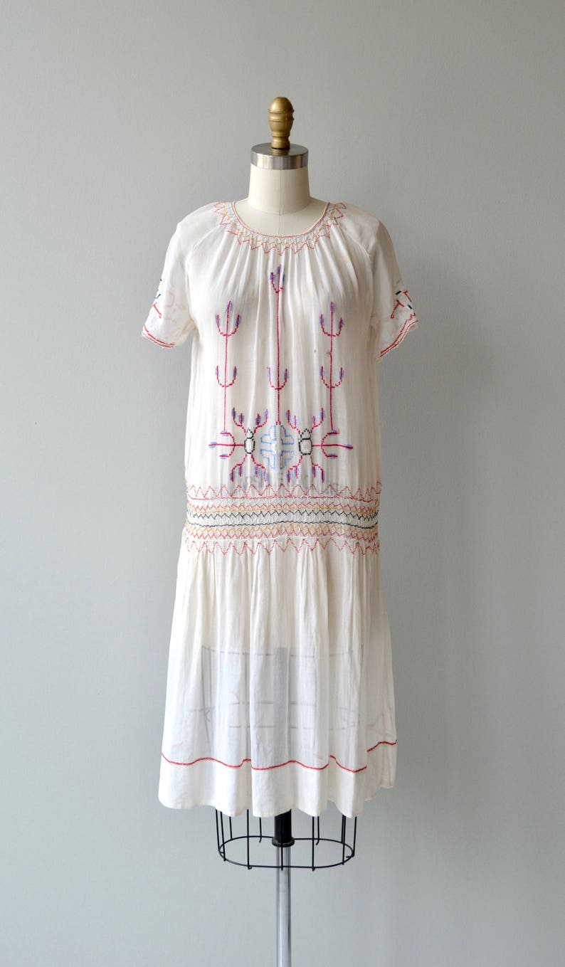 Little Bohemia dress antique 1920s dress vintage embroidered 20s folk dress image 3