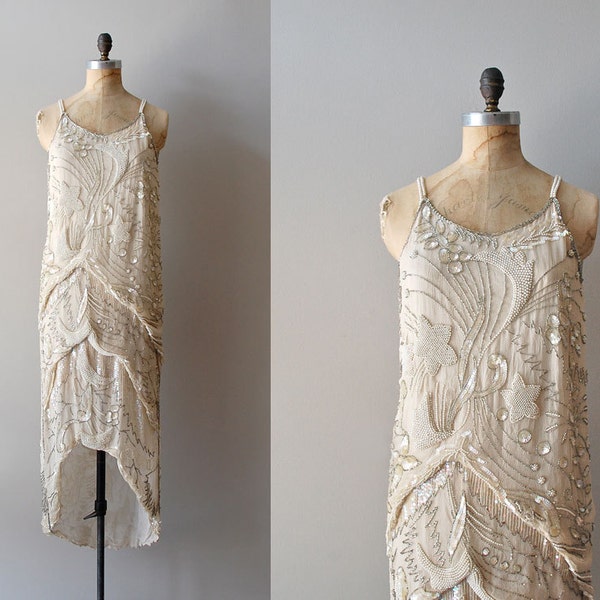 1920s dress / beaded 20s dress / Diaphanous Star dress
