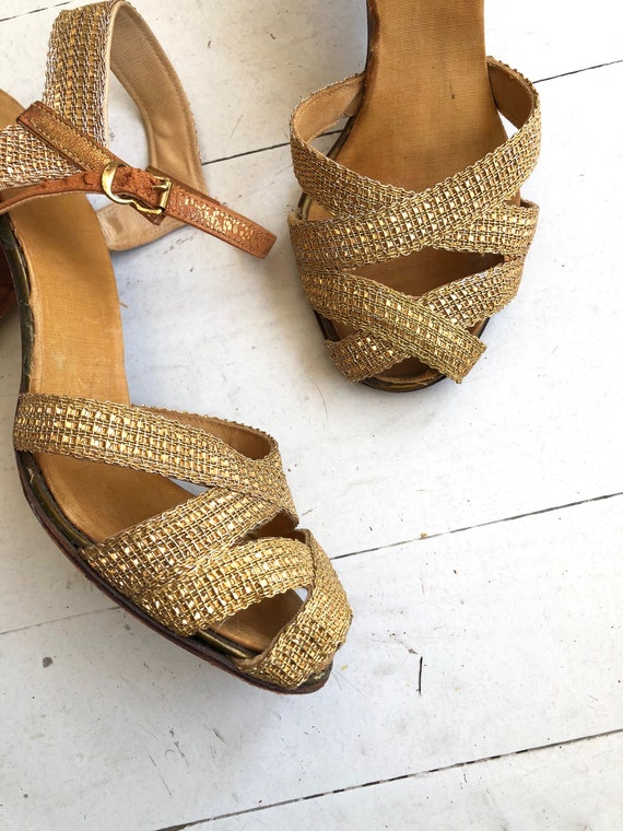 Gold mesh hotsell shoes