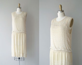 Parlour Match dress | vintage 1920s dress | beaded silk 20s wedding dress