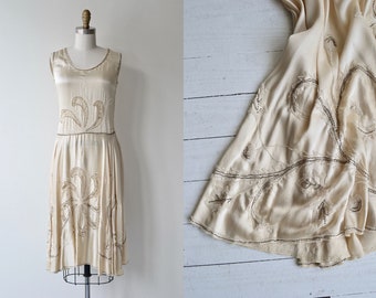 Lusianne silk dress | antique 1920s wedding dress | silk beaded 20s dress