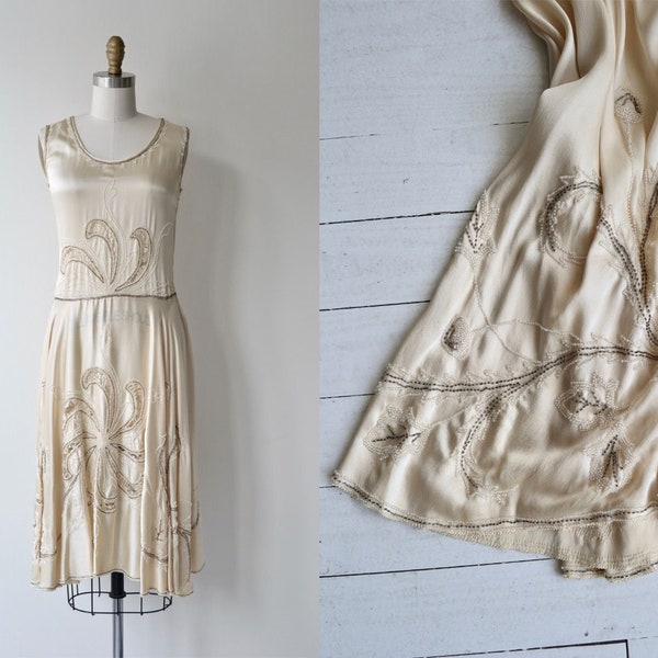 Lusianne silk dress | antique 1920s wedding dress | silk beaded 20s dress
