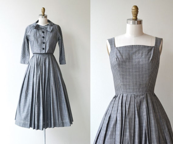 Suze Perette dress and jacket vintage 1950s dress grey 50s | Etsy