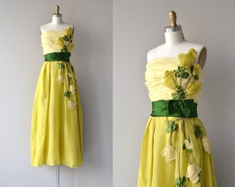 Philip Hulitar silk gown | vintage 1950s dress | formal 50s dress