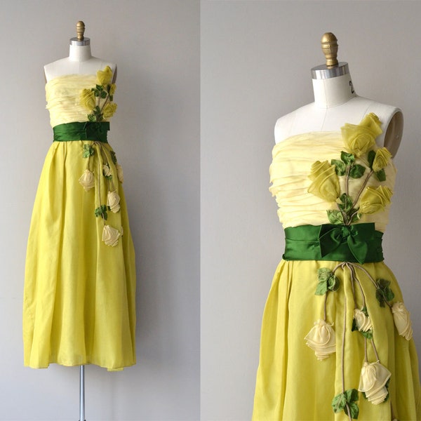 Philip Hulitar silk gown | vintage 1950s dress | formal 50s dress