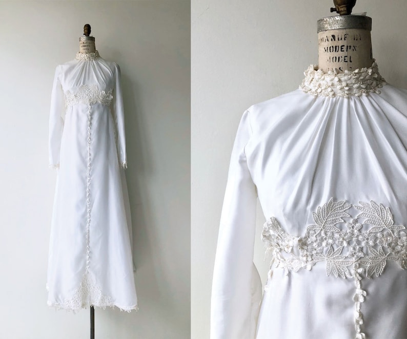 Luanna wedding gown vintage 1970s wedding dress long sleeve wedding dress image 1