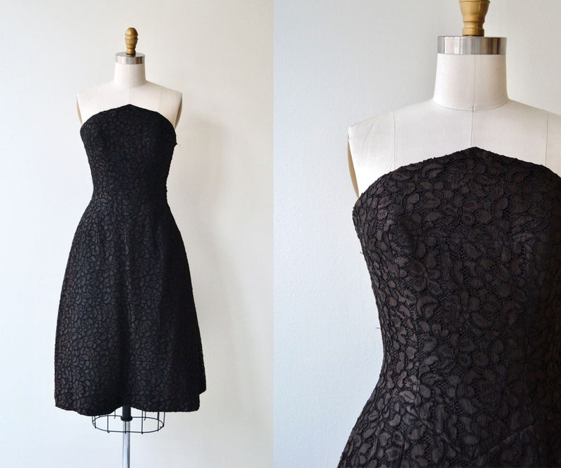 black strapless cocktail dress