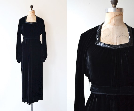 Solemn Oath dress | 1930s dress | silk velvet 30s