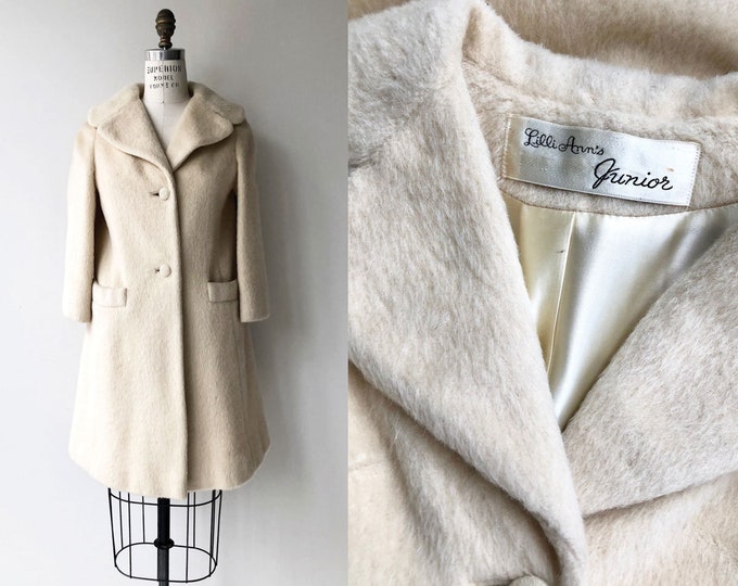 Lilli Ann Mohair Coat Cream 1960s Lillia Ann Coat Cream Mohair Coat Etsy