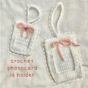 Gehaakte kaarthouder, polaroid, fotokaart, identiteitsbewijs, accessoire voor tassen