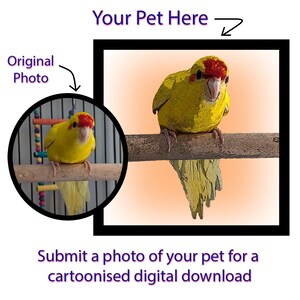 Ritratto di animale domestico in stile cartoon, download digitale, piccoli animali, personalizzabile