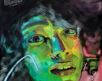 Nachtlicht - digitale Kunst, Wandkunst, Wohnkultur, Poster, Kunst, Wanddekor, bedruckbar, digital, Malerei, Download, Druck, Geschenk, Portrait