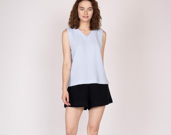 Belgian muslin women's top. 20 colors. All sizes. - Cotton tee women. Woman summer tops. Vacation shirts. Cotton cropped tops. Girl shirts.