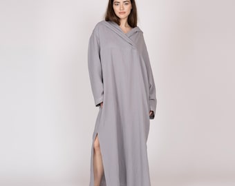 Belgian muslin women's abaya. 20 colors. All sizes. - Muslin cotton abaya. Cotton hooded abaya. Long length abaya. Open style abaya.